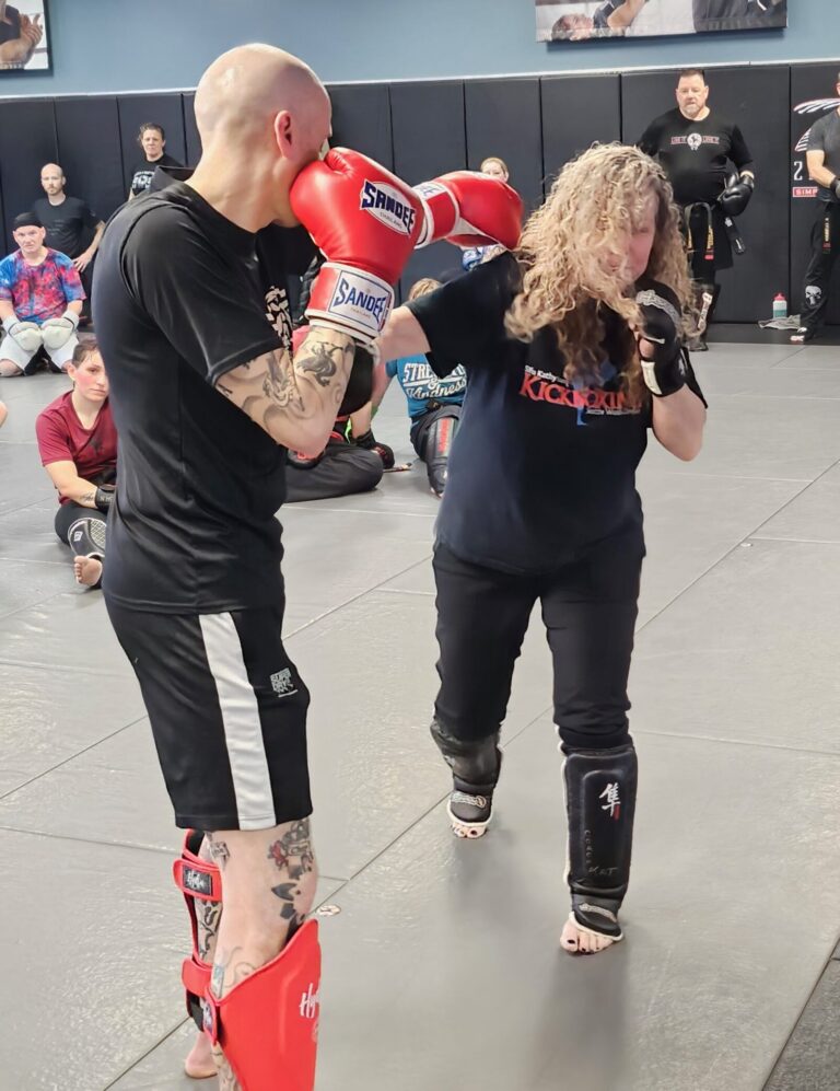 Kathy Long teaches a kickboxing seminar at America's Best Defense.